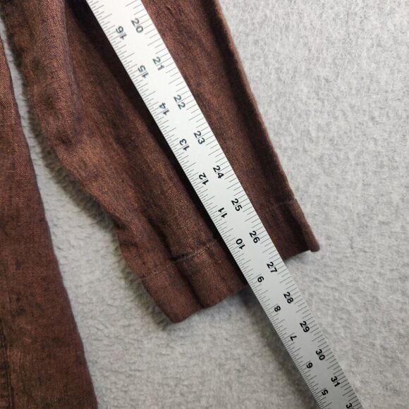 Flax Top Womens M Brown Linen Tunic Lagenlook Artsy Boho Neutral Modest Loose - Picture 10 of 13